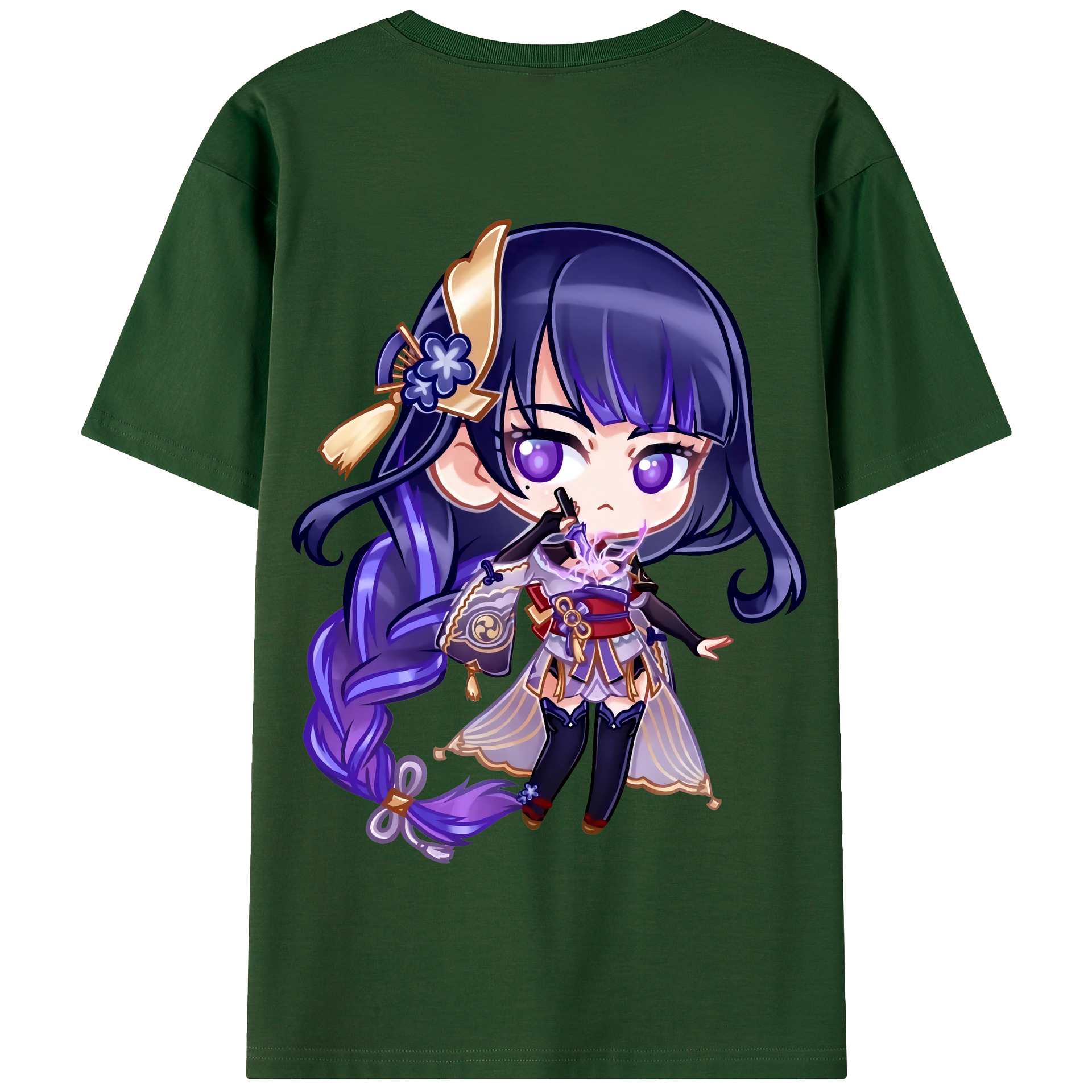 げんし神 雷電将軍 らいでんしょうぐん genshin Raiden Shogun 綿100％半袖Tシャツ（背面プリント）